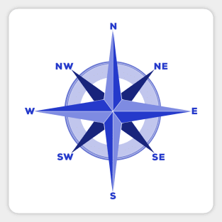 Cardinal Directions Compass Rose Sticker